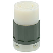 30 Amp, 277/480 Volt 3PY, NEMA L19-30R, 4P, 4W, Locking Connector, Industrial Grade, Non-Grounding - Black-White