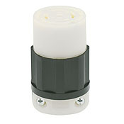 30 Amp, 347/600 Volt 3PY, NEMA L23-30R, 4P, 5W, Locking Connector, Industrial Grade, Grounding - Black-White