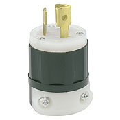 15 Amp, 125 Volt, NEMA L5-15P, 2P, 3W, Locking Plug, Industrial Grade, Grounding - Black-White