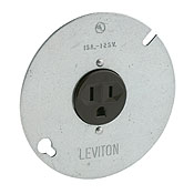 15-Amp, 125 Volt, 3-Wire Round Type Single Receptacle On 4-Inch Cover, Zinc Plated Steel