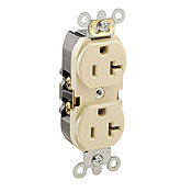 20-Amp, 125-Volt, Industrial Heavy Duty Grade, Straight Blade, Industrial Grade, Self Grounding, Brown