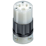 20 Amp, 125 Volt, Connector, Industrial Grade, Straight Blade, Grounding, Black-White