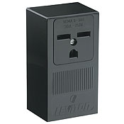30 Amp, 250 Volt, Surface Mounting Receptacle, Straight Blade, Industrial Grade, Grounding, Black