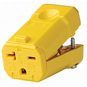 20 Amp, 250 Volt, Connector, Straight Blade, Industrial Grade, Grounding, Python, Yellow