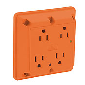 15-Amp 125-Volt 4-In-1 Receptacle, Orange