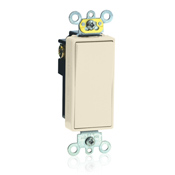20-Amp 120/277-Volt Decora Plus Rocker Single-Pole AC Quiet Switch, Ivory