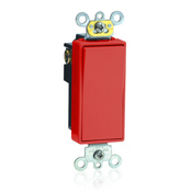 20-Amp 120/277-Volt Decora Plus Rocker Single-Pole AC Quiet Switch, Red