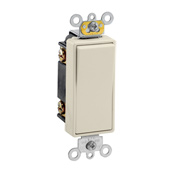 20 Amp-120/277 Volt AC.  Double-Pole decora rocker switch back and side wired.  Light Almond