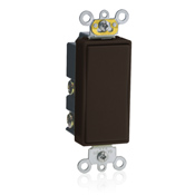 15 Amp, 120/277 Volt, Decora Plus Rocker Double-Throw Ctr-OFF Momentary Contact Single-Pole AC Quiet Switch, Commercial Grade, Self Grounding, Back & Side Wired, - Brown