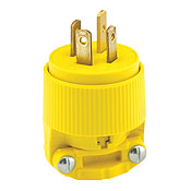 20-Amp, 120/208 Volt- 3PY, Straight Blade, Plug, Industrial Grade, Non-Grounding, Yellow