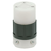 15/10 Amp, 125 Volt/250 Volt, Locking Connector, Industrial Grade, Non-Grounding, Black-White