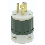 15/10-Amp, 125-Volt/250-Volt, Locking Plug, Industrial Grade, Non-Grounding, Black-White