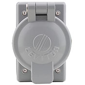 Single Gang Cover Plate For 50A Single Receptacles, Cast Aluminum with Lift Cover For Wet Location with Cover 