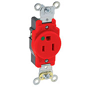 15 Amp, 125 Volt, Extra Heavy Duty Hospital Grade, Single Receptacle, Straight Blade, Self Grounding, White
