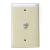 Midsize Video Wall Jack, F Connector, Ivory