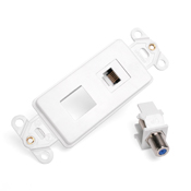 Decora Wall Jack Insert Kit, 6P6C X F, 110 Style, White