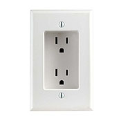 Product image for Leviton 689-W 125 Volt 15 Amp 2-Pole 3-Wire NEMA 5-15R 1-Gang White Recessed Straight Blade Duplex Receptacle