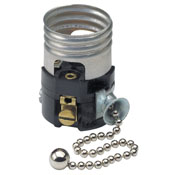 Medium Base Interior Only, Shell Incandescent Lampholder, Pull Chain, Single Circuit