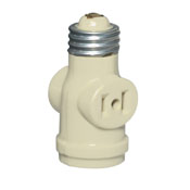 660 Watt, 125 Volt, Two Outlet Socket Adapter, Ivory