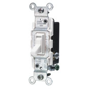 15 Amp, 120 Volt, Toggle Framed 3-Way AC Quiet Switch, Residential Grade, Grounding, Quickwire Push-In & Side Wired, White