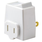 13 Amp, 125 Volt, Plug-In Switch Tap, Non-Grounding, White