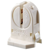 Miniature Base, T5 Bi-Pin, Standard Fluorescent Lampholder, White