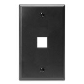 QuickPort Wallplate, Single Gang, 1-Port, Black