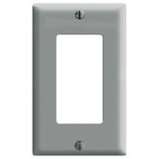 Product image for Leviton 80401-GY 2.75 x 0.25 x 4.5 Inch 1-Gang Smooth Gray Thermoset Device Mount Standard Wallplate