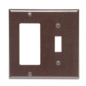 Product image for Leviton 80405 4.56 x 0.22 x 4.5 Inch 2-Gang Smooth Brown Thermoset Device Mount Standard Combination Wallplate