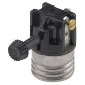 Medium Base Interior Only, Shell Incandescent Lampholder, Removeable Turn Knob, 2-Circuit, For 3-Way 2-Filament Lamps