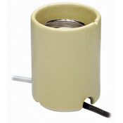 Product image for Leviton 8750 600 Volt 1500 W Yellow Glazed Porcelain Screw Mount 1-Piece 1-Circuit Mogul HID Lampholder