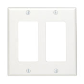 2-Gang Decora/GFCI Device Decora Wallplate, Standard Size, Thermoset, Device Mount, White