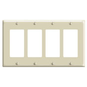 4-Gang Decora/GFCI Device Decora Wallplate, Standard Size, Thermoset, Device Mount, Ivory