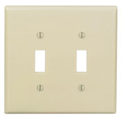 2-Gang Toggle Device Switch Wallplate, Midway Size, Ivory