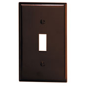 1-Gang Toggle Device Switch Wallplate, Standard Size, Thermoset, Device Mount, Brown
