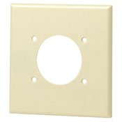 2-Gang Flush Mount 2.15-Inch Diameter, Device Receptacle Wallplate, Midway Size, Ivory