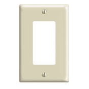 1-Gang Decora/GFCI Device Decora Wallplate, Midway Size, Thermoset, Device Mount, Ivory