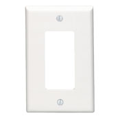 1-Gang Decora/GFCI Device Decora Wallplate, Midway Size, Thermoset, Device Mount, White