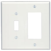 Midway Size Thermoset Device Mount 2-Gang 1-Toggle Decora/GFCI Device Combination Wallplate, White