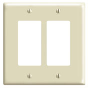 2-Gang Decora/GFCI Device Decora Wallplate, Ivory