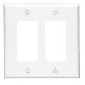 2-Gang Decora/GFCI Device Decora Wallplate, White