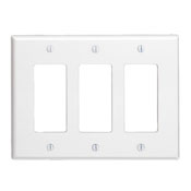 3-Gang Decora/GFCI Device Decora Wallplate, White