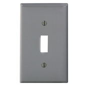 1-Gang Toggle Device Switch Wallplate, Standard Size, Thermoplastic Nylon, Device Mount, Gray