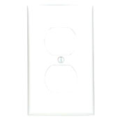 1-Gang Duplex Device Receptacle Wallplate, Standard Size, Thermoplastic Nylon, Device Mount, White