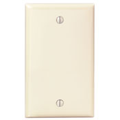 Product image for Leviton 80714-I 2.75 x 0.22 x 4.5 Inch 1-Gang Smooth Ivory Thermoplastic Nylon Box Mount Standard Blank Wallplate