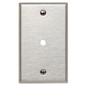 1-Gang .312-Inch Hole Device Telephone/Cable Wallplate, Standard Size, Box Mount, Stainless Steel