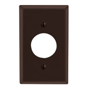 1-Gang Single 1.406 Inch Hole Device Receptacle Wallplate, Standard Size, Thermoset, Device Mount, Brown