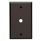 1-Gang .406 Inch Hole Device Telephone/Cable Wallplate, Standard Size, Thermoset, Box Mount, Brown