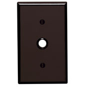 1-Gang .406 Inch Hole Device Telephone/Cable Wallplate, Standard Size, Thermoset, Strap Mount, Brown