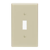 1-Gang Toggle Device Switch Wallplate, Standard Size, Thermoset, Device Mount, Ivory